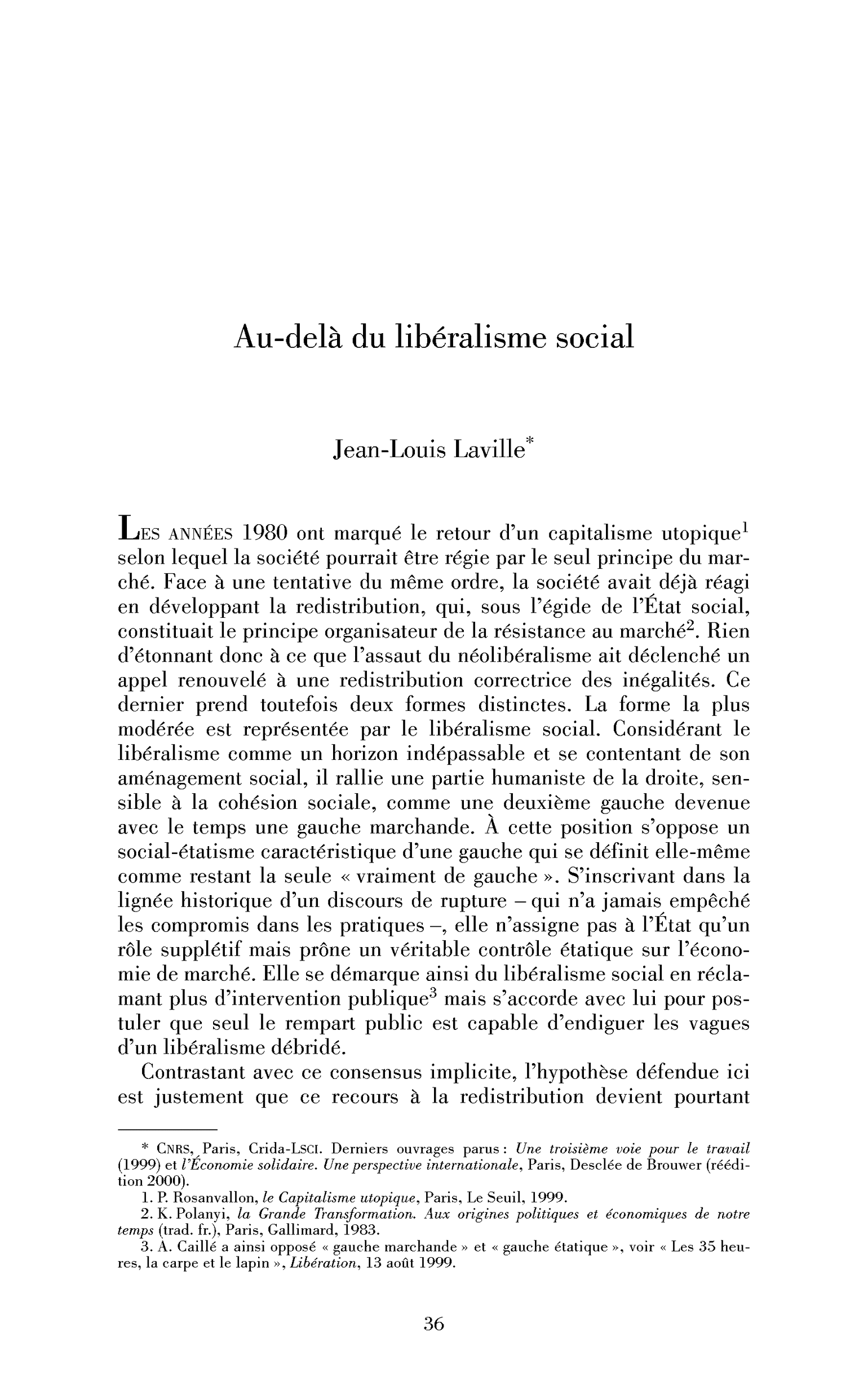 Au-delà du libéralisme social