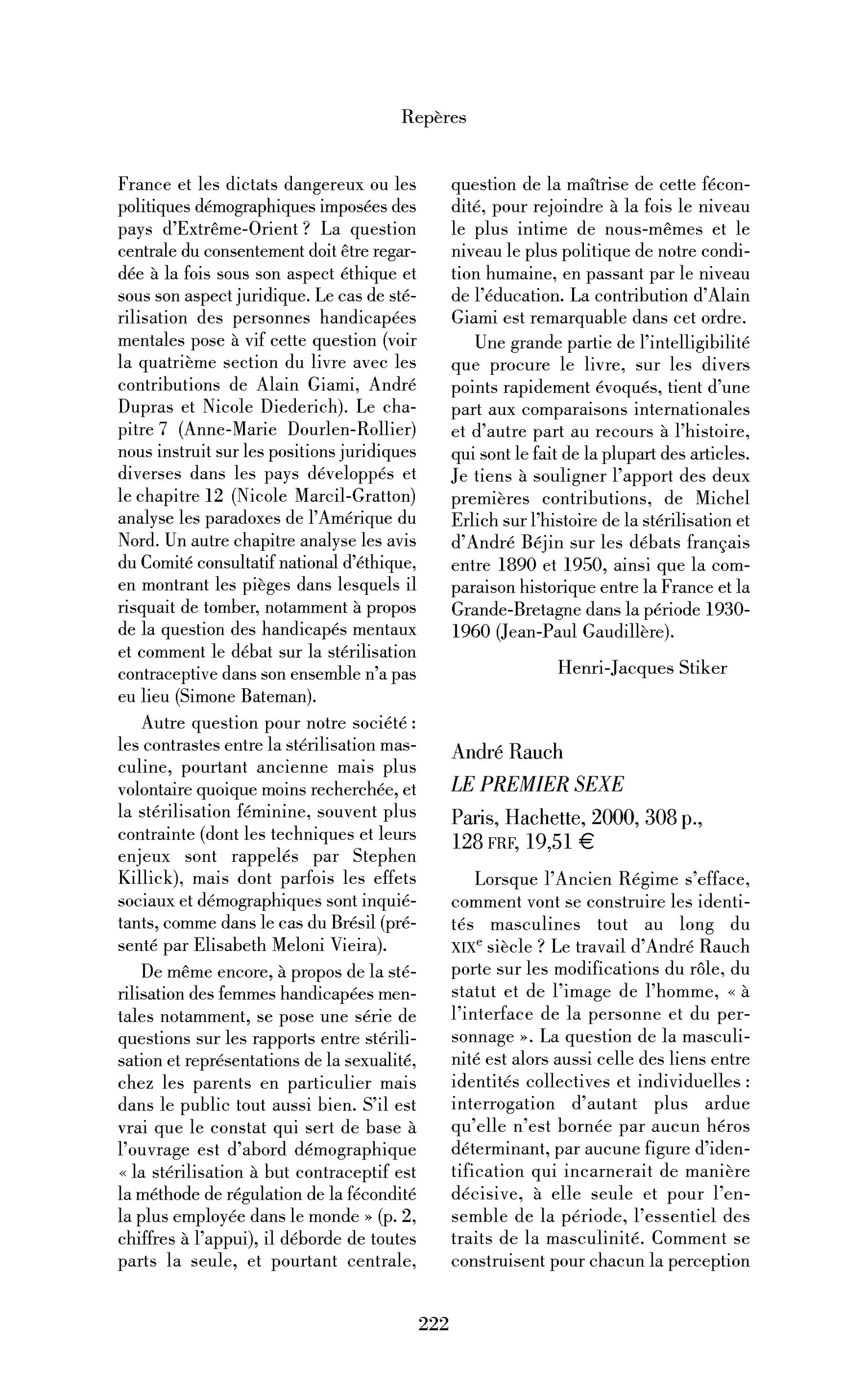 André Rauch : le Premier Sexe