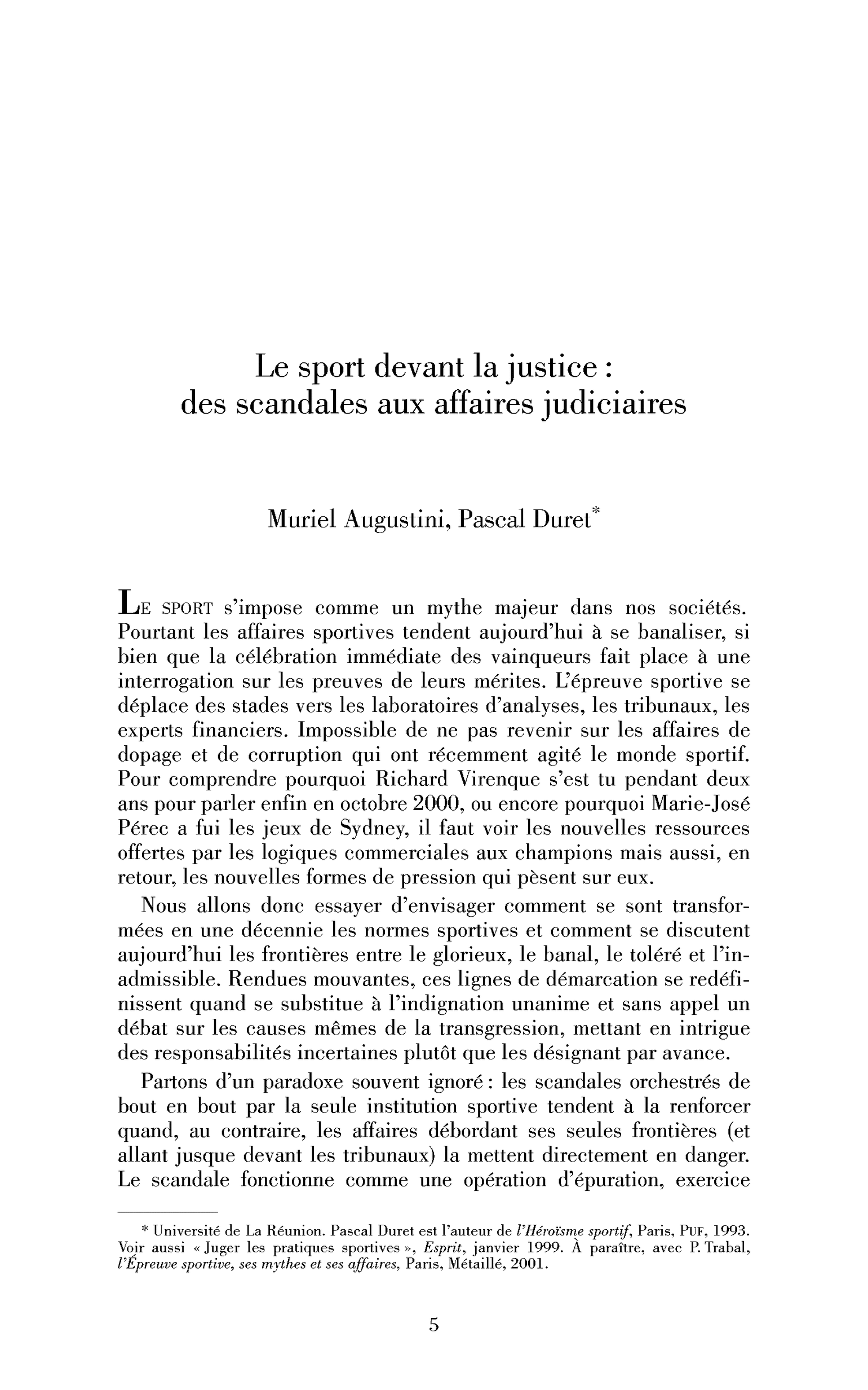 Le sport devant la justice : des scandales aux affaires judiciaires