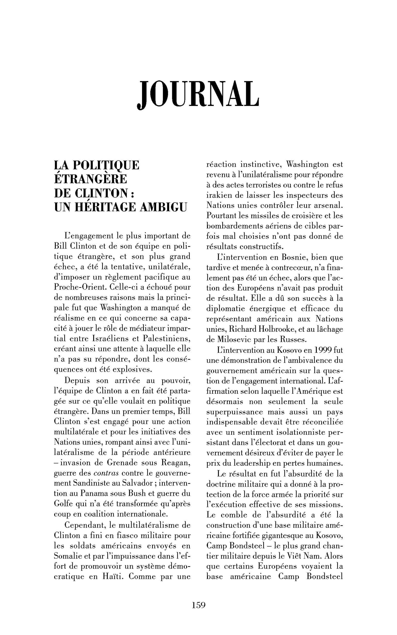 La politique étrangère de Bill Clinton : un héritage ambigu