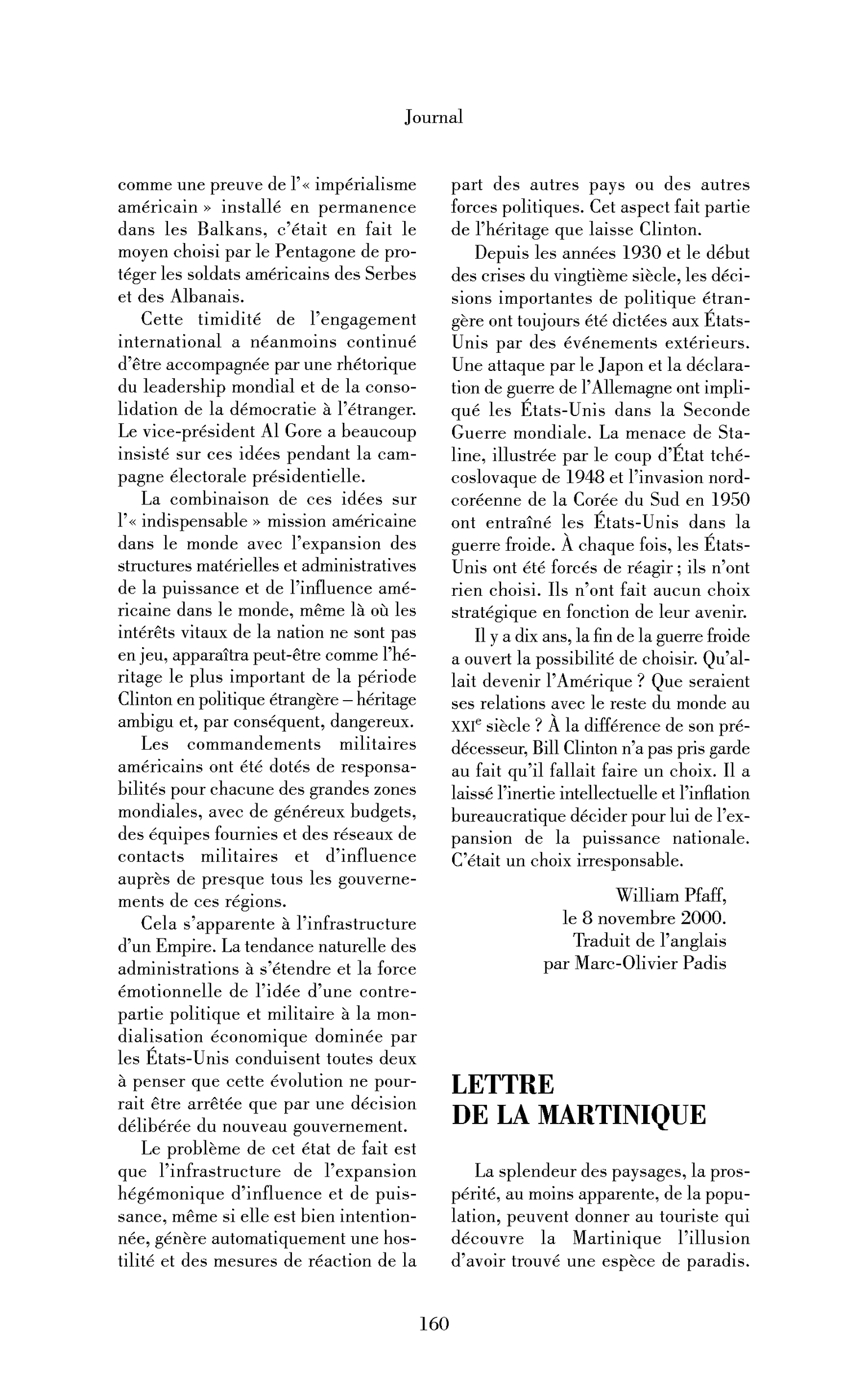Lettre de la Martinique
