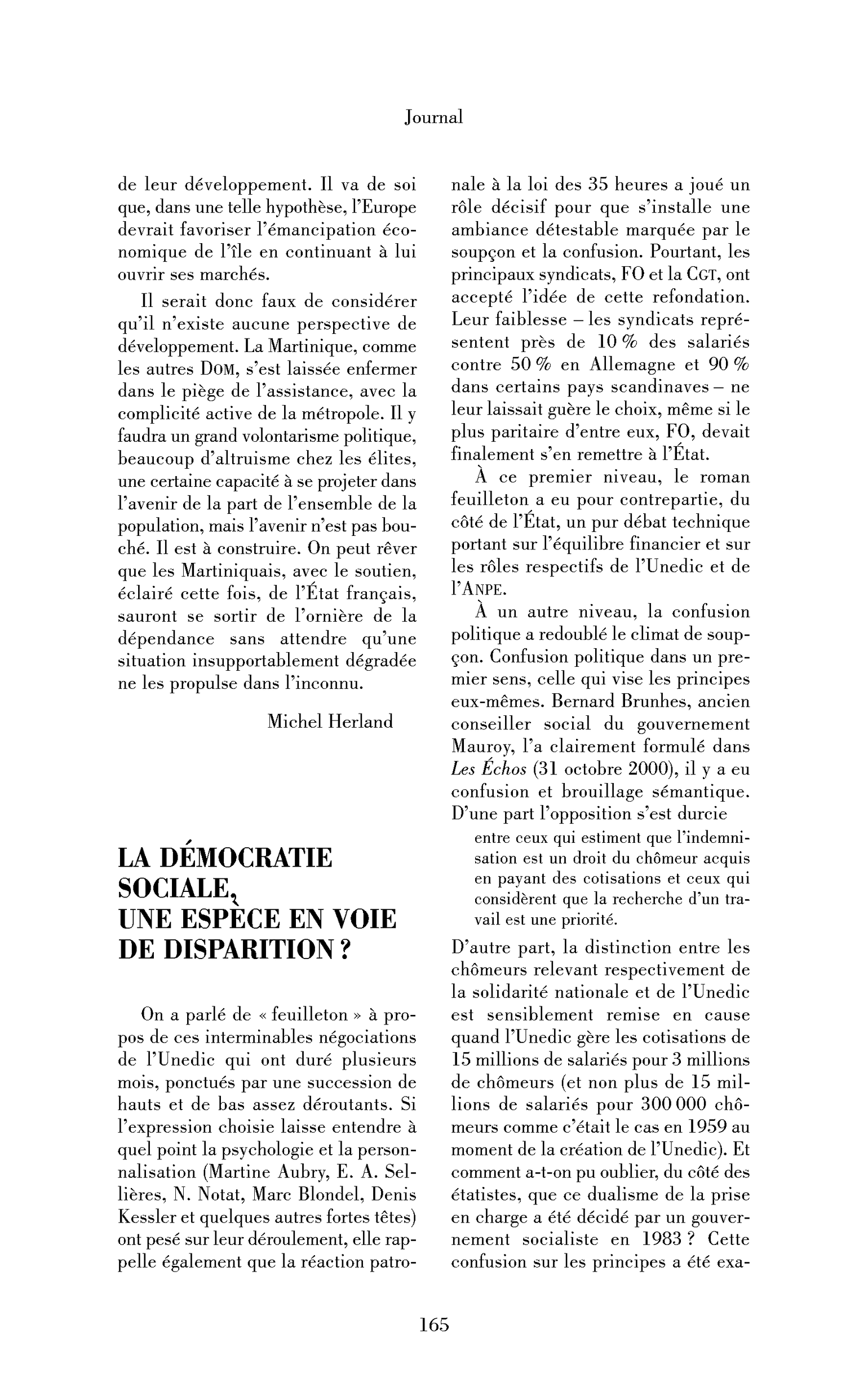La démocratie sociale, une espèce en voie de disparition?