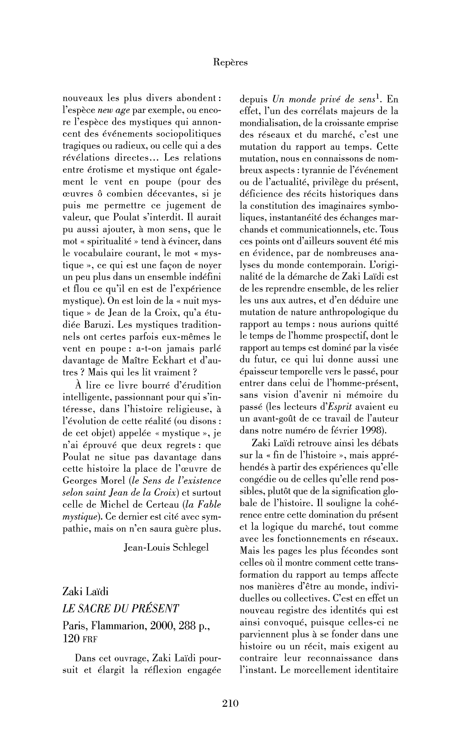 Zaki Laïdi : le Sacre du présent