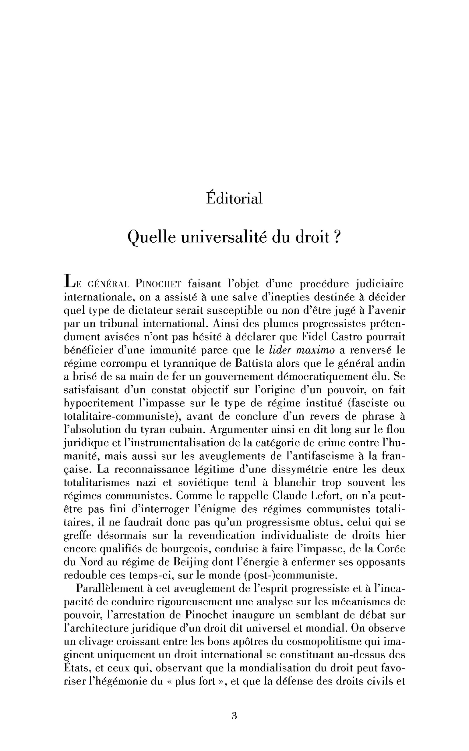 Quelle universalité du droit?