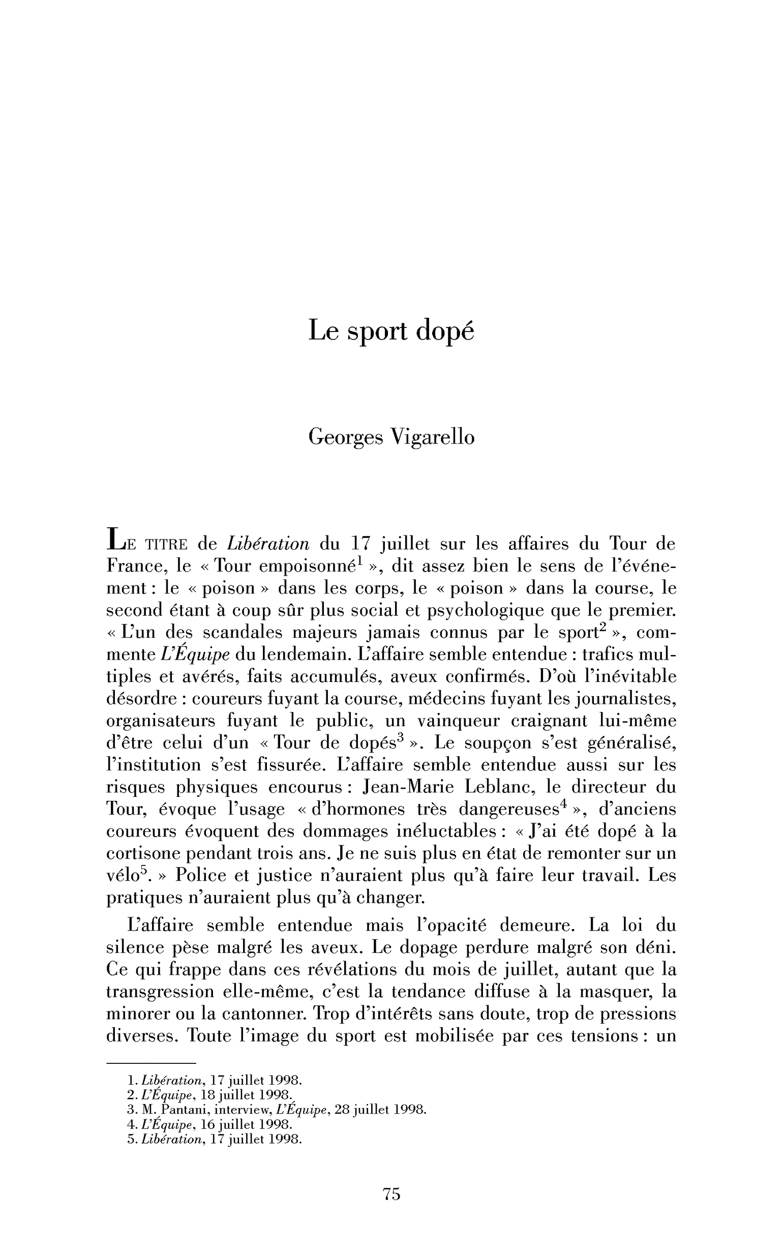 Le sport dopé
