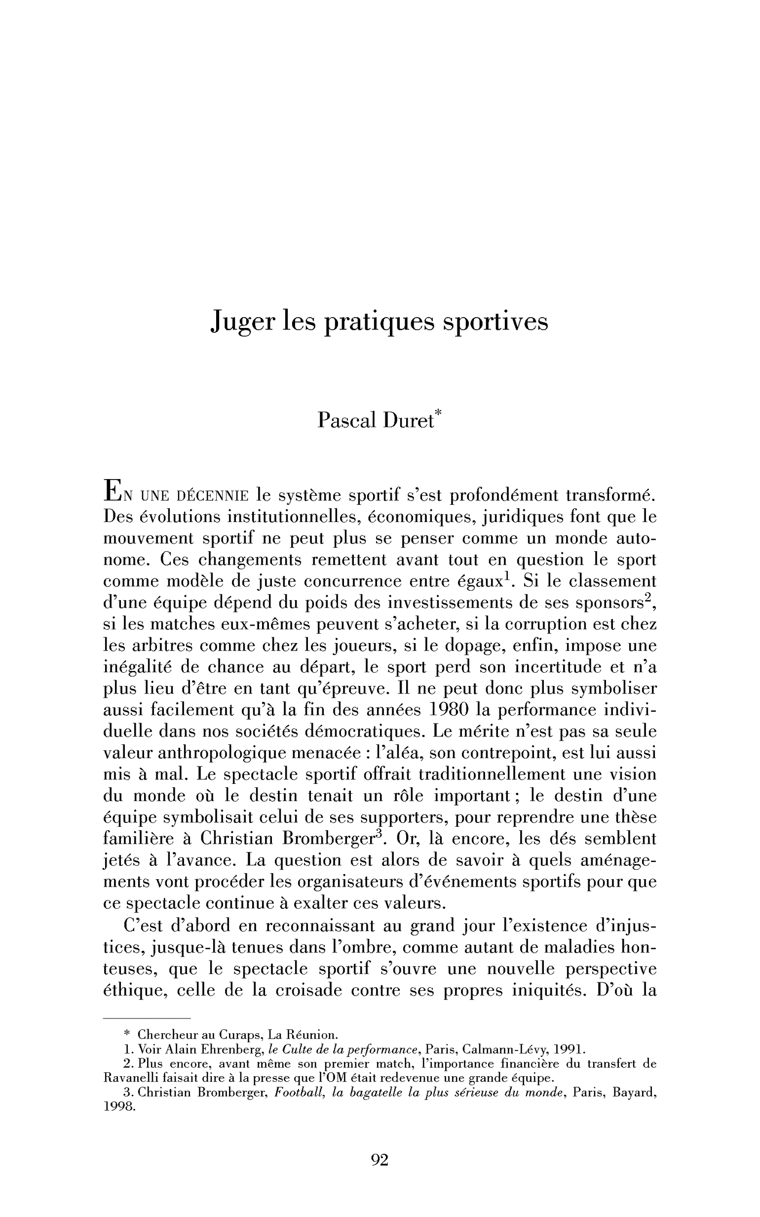 Juger les pratiques sportives