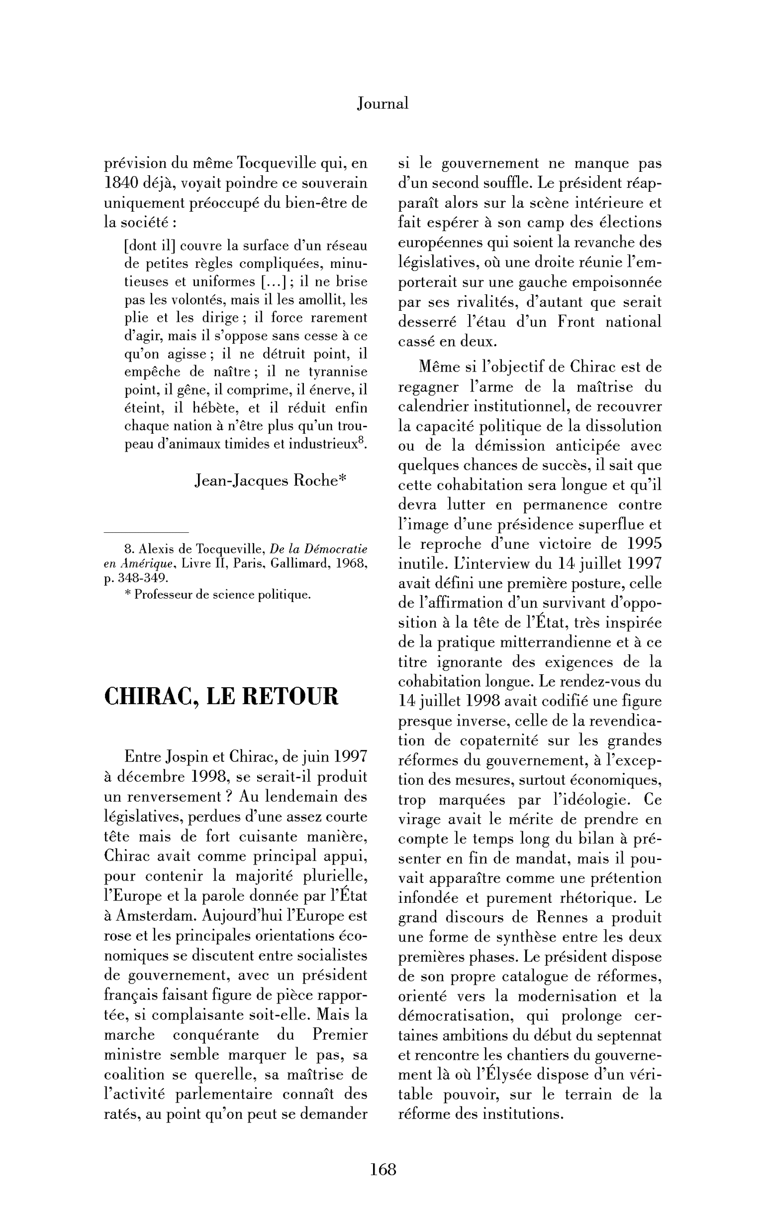Chirac, le retour