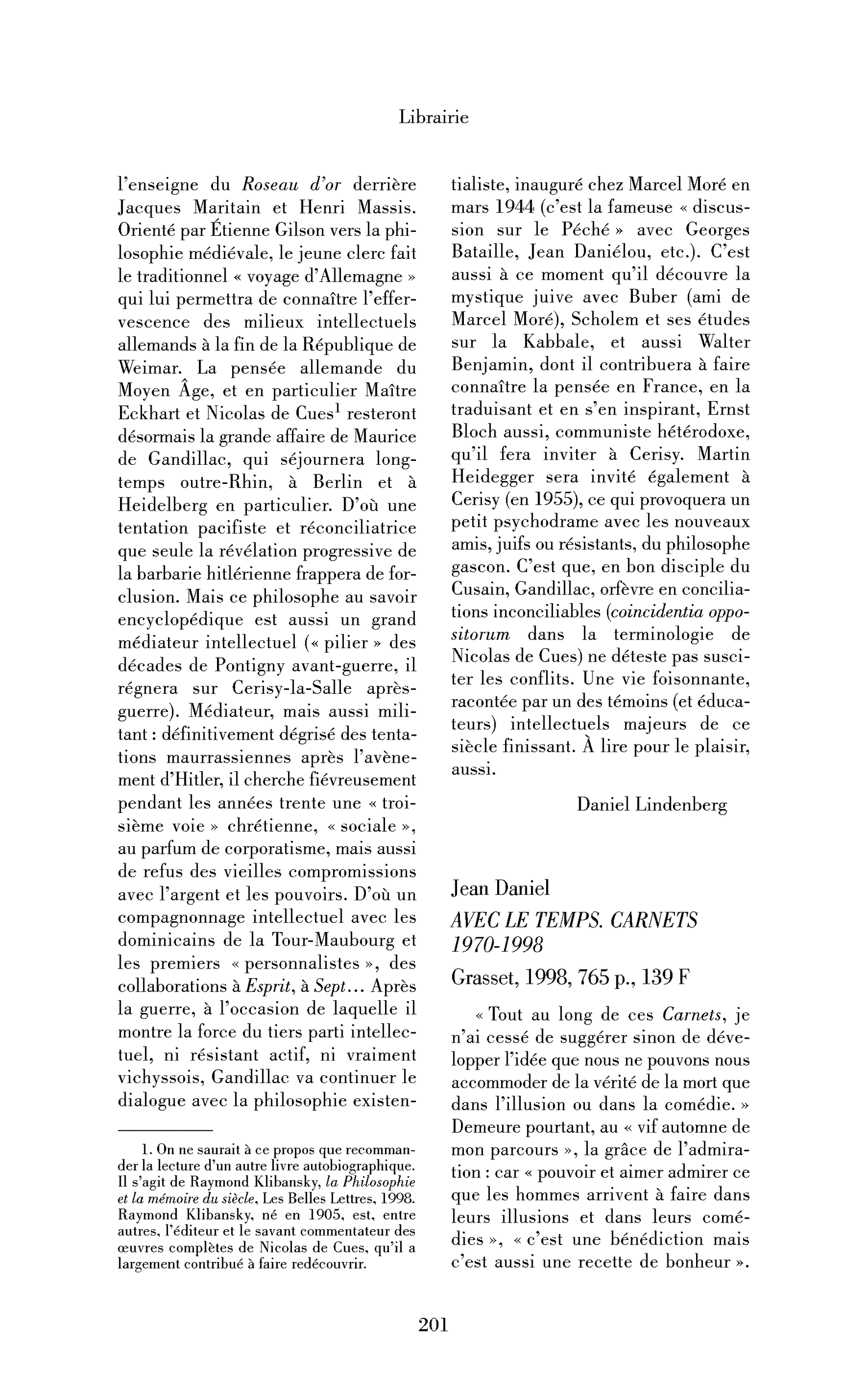 Jean Daniel : Avec le temps. Carnets 1970-1998