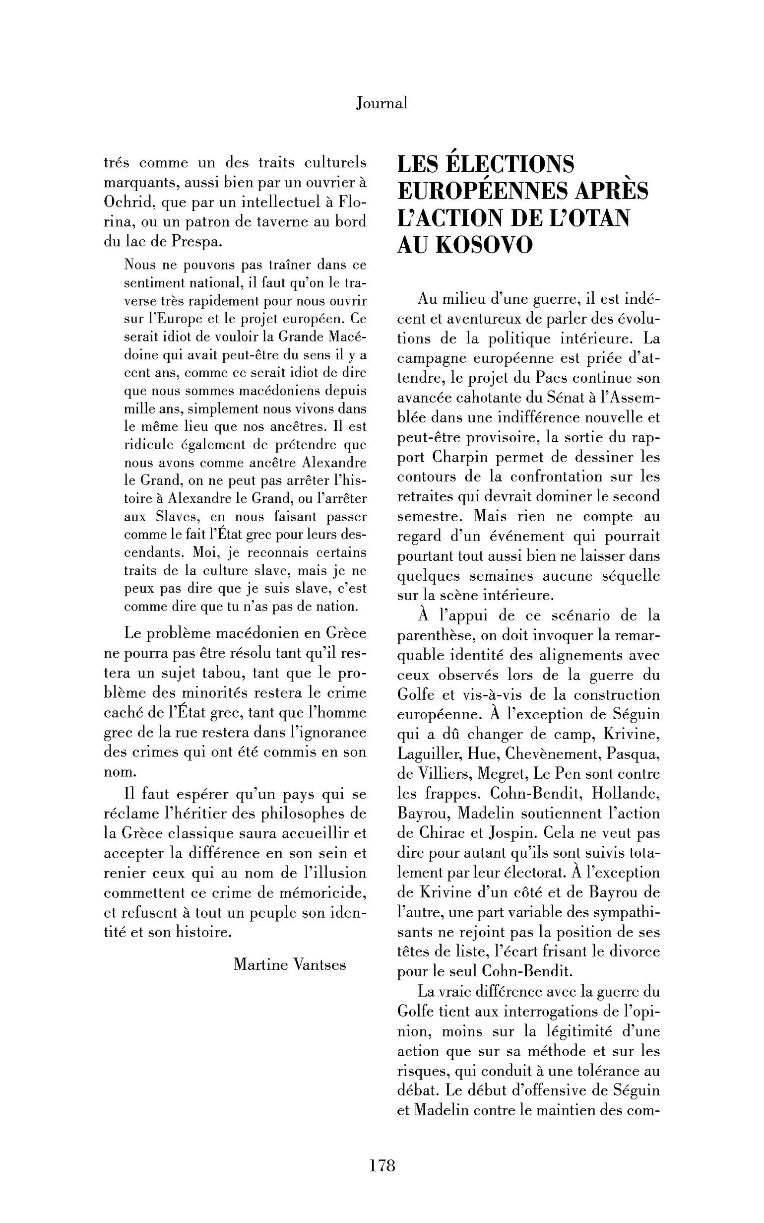 Les élections européennes après l’intervention de l’Otan au Kosovo