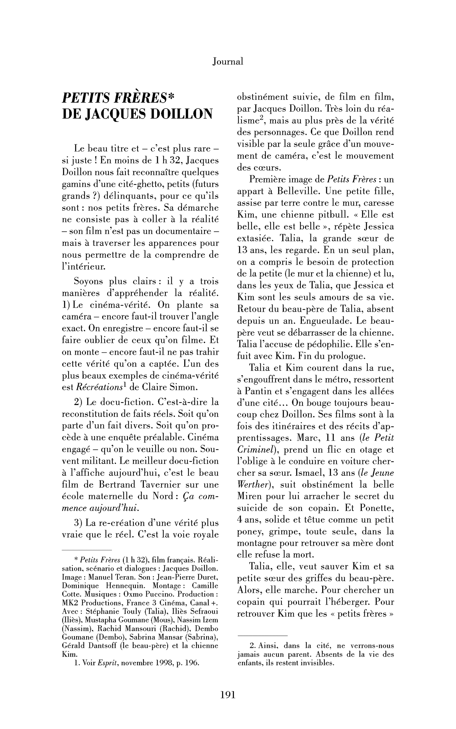 Petits Frères de Jacques Doillon
