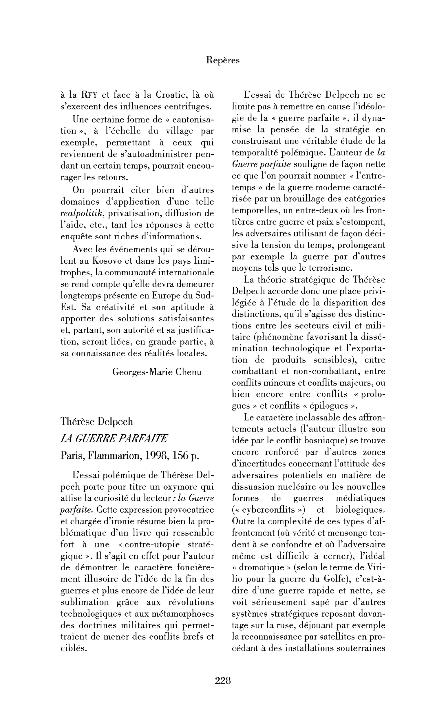 Thérèse Delpech : la Guerre parfaite
