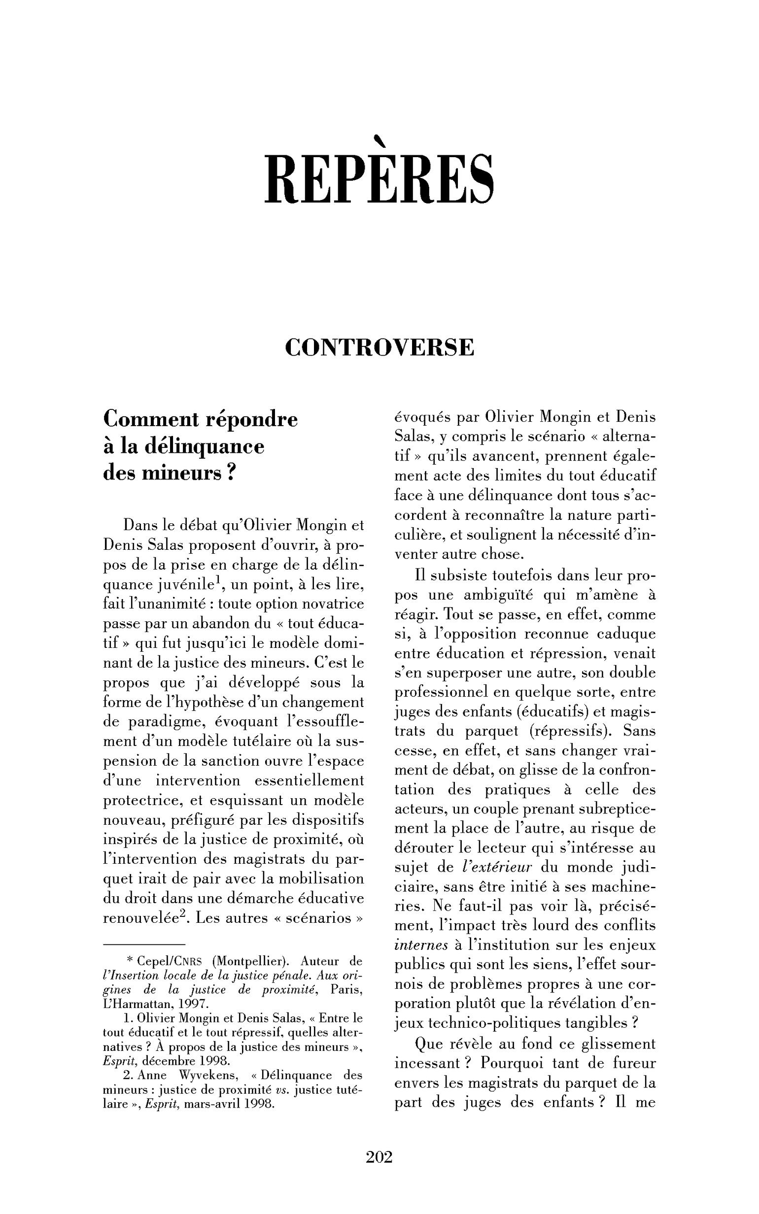 Comment répondre à la délinquance des mineurs?