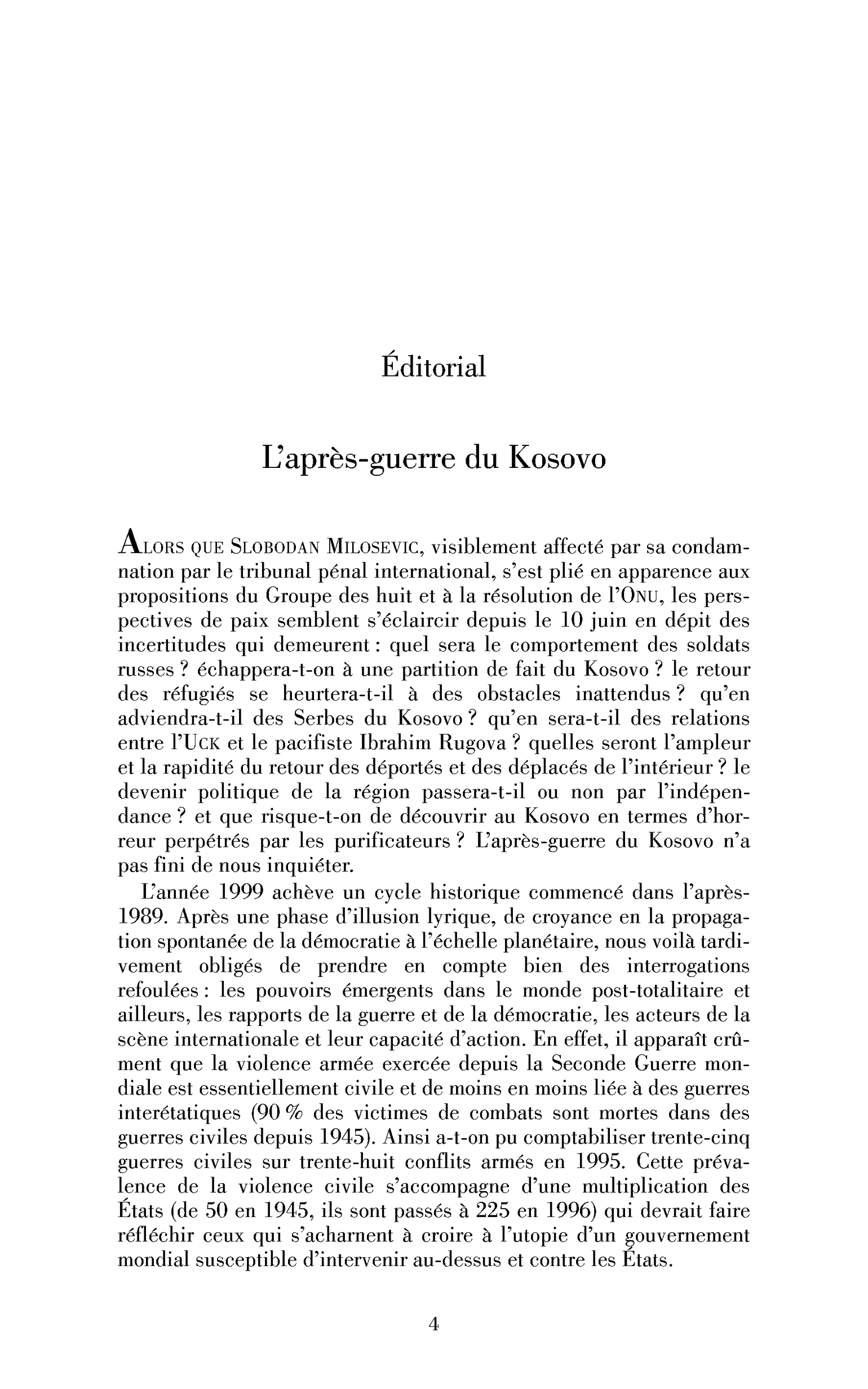 L’après-guerre du Kosovo