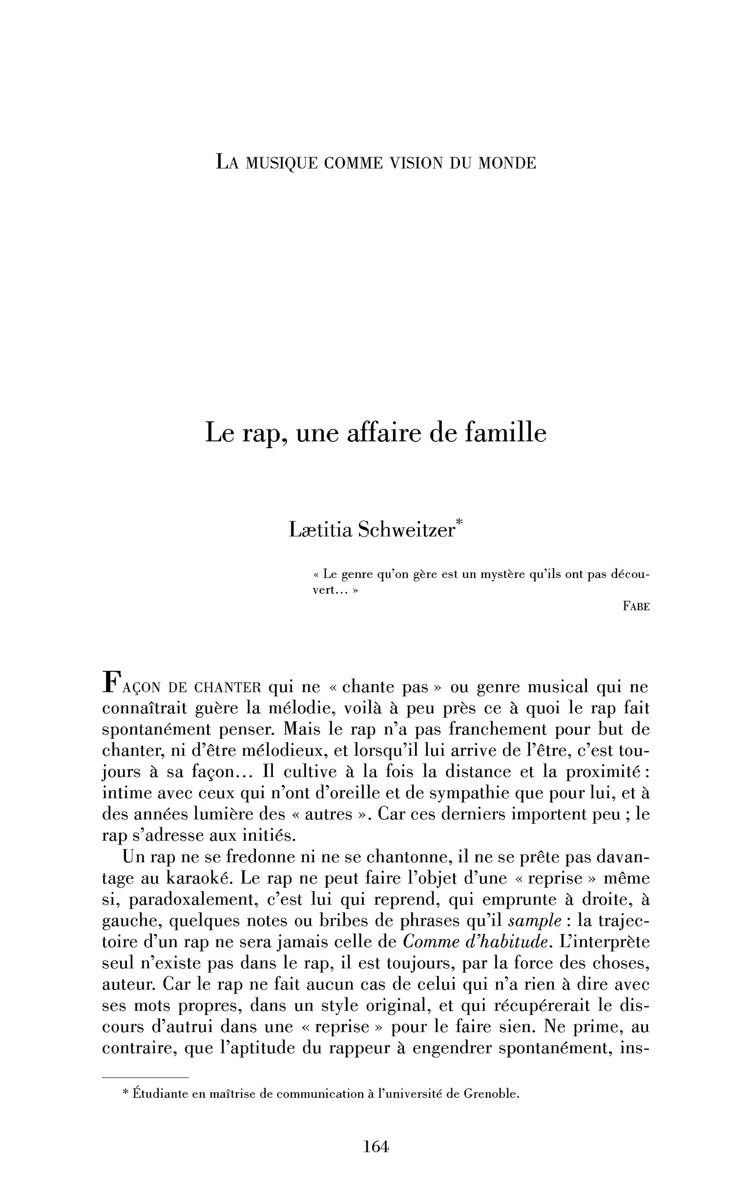 Le rap, une affaire de famille