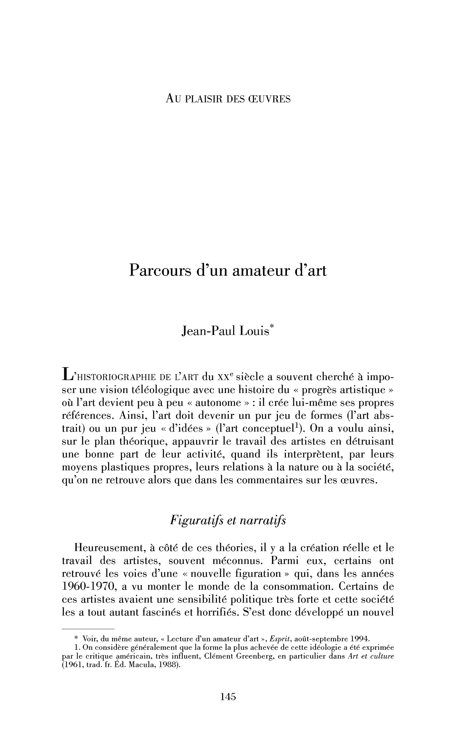 Parcours d’un amateur d’art