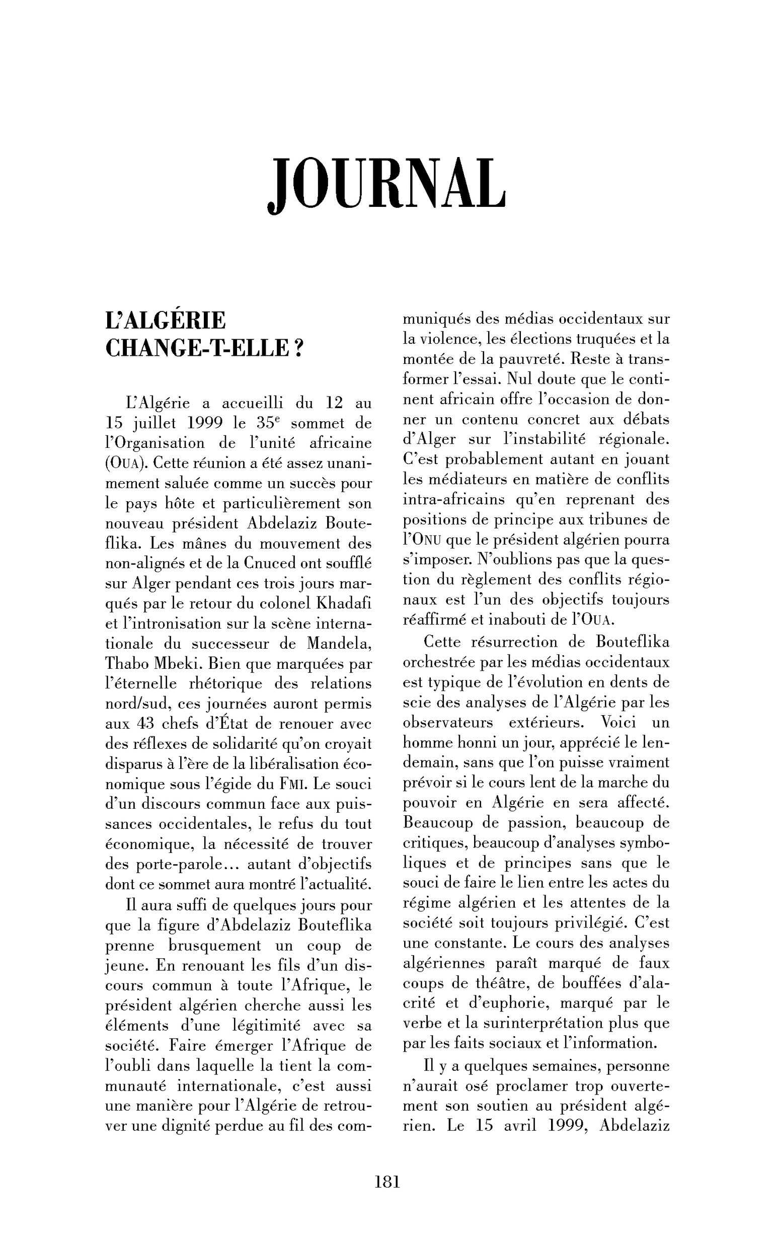 L’Algérie change-t-elle?
