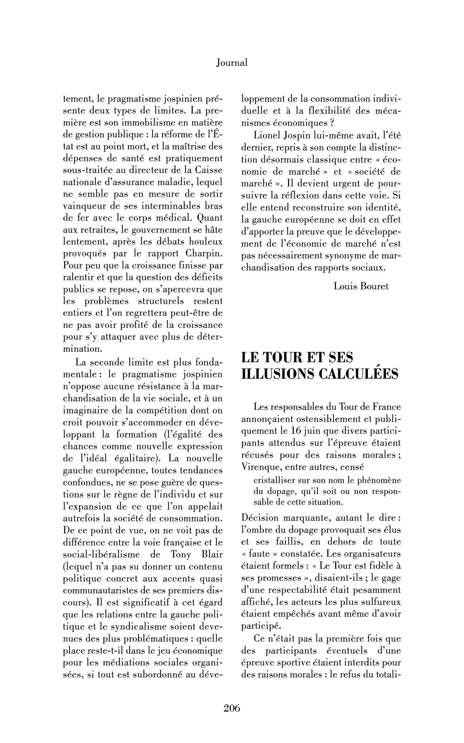 Le Tour et ses illusions calculées