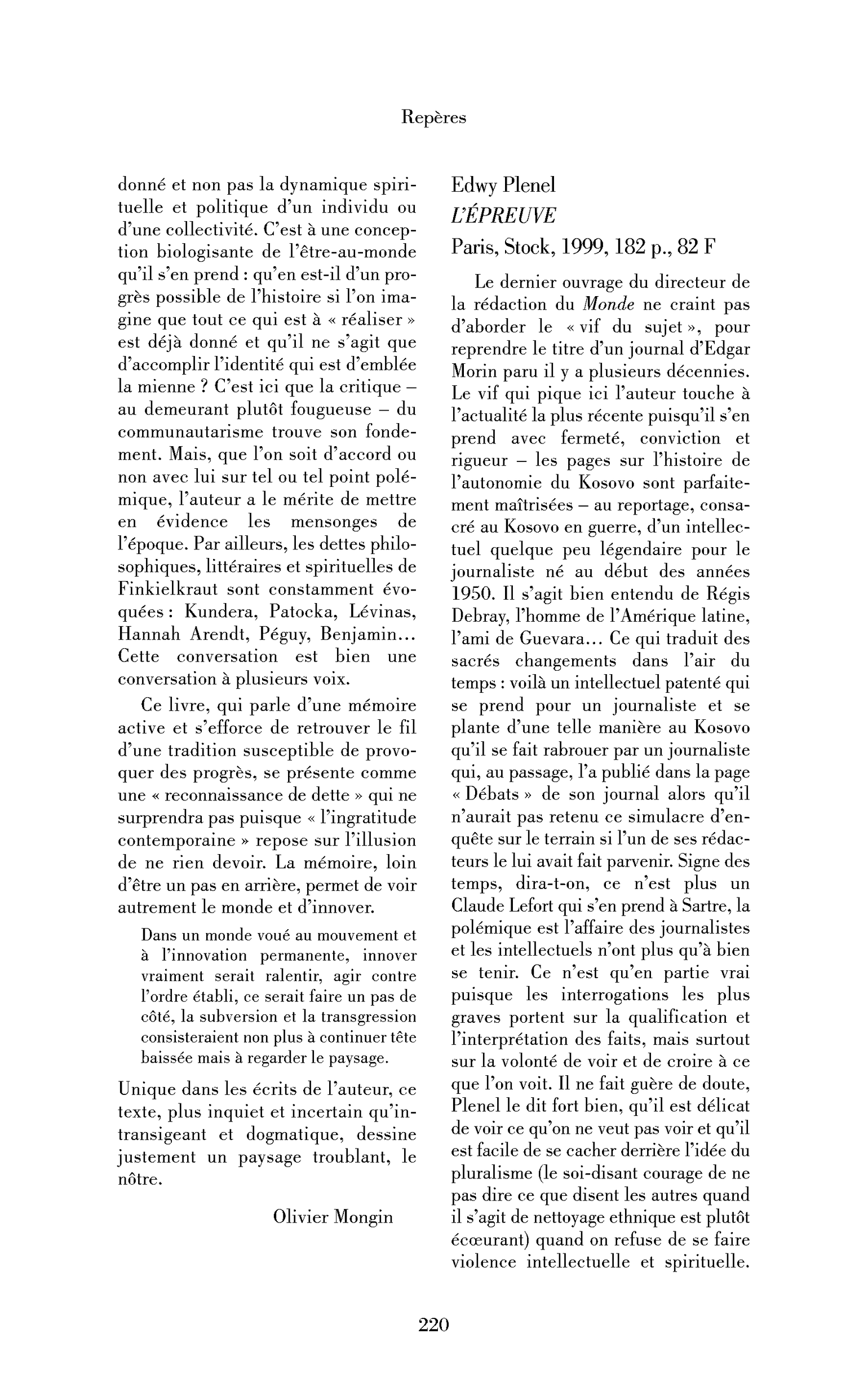 Edwy Plenel : l’Épreuve