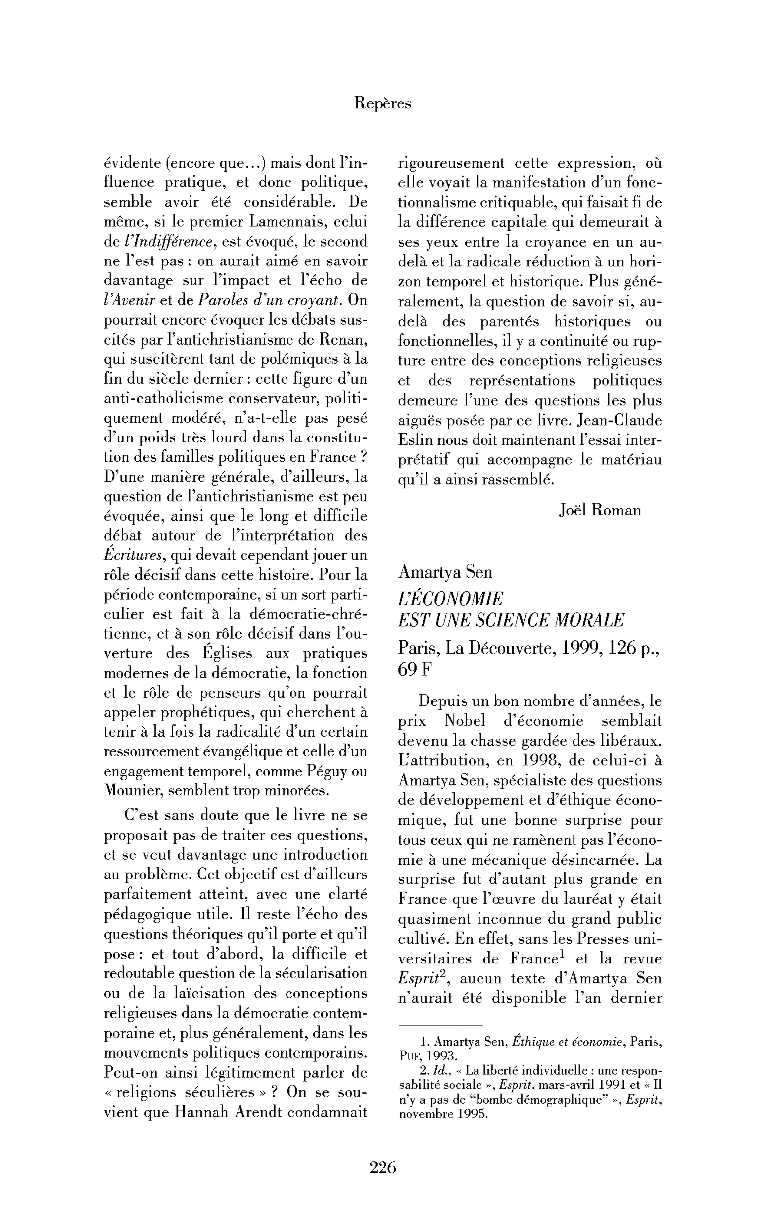 Amartya Sen : l’Économie est une science morale