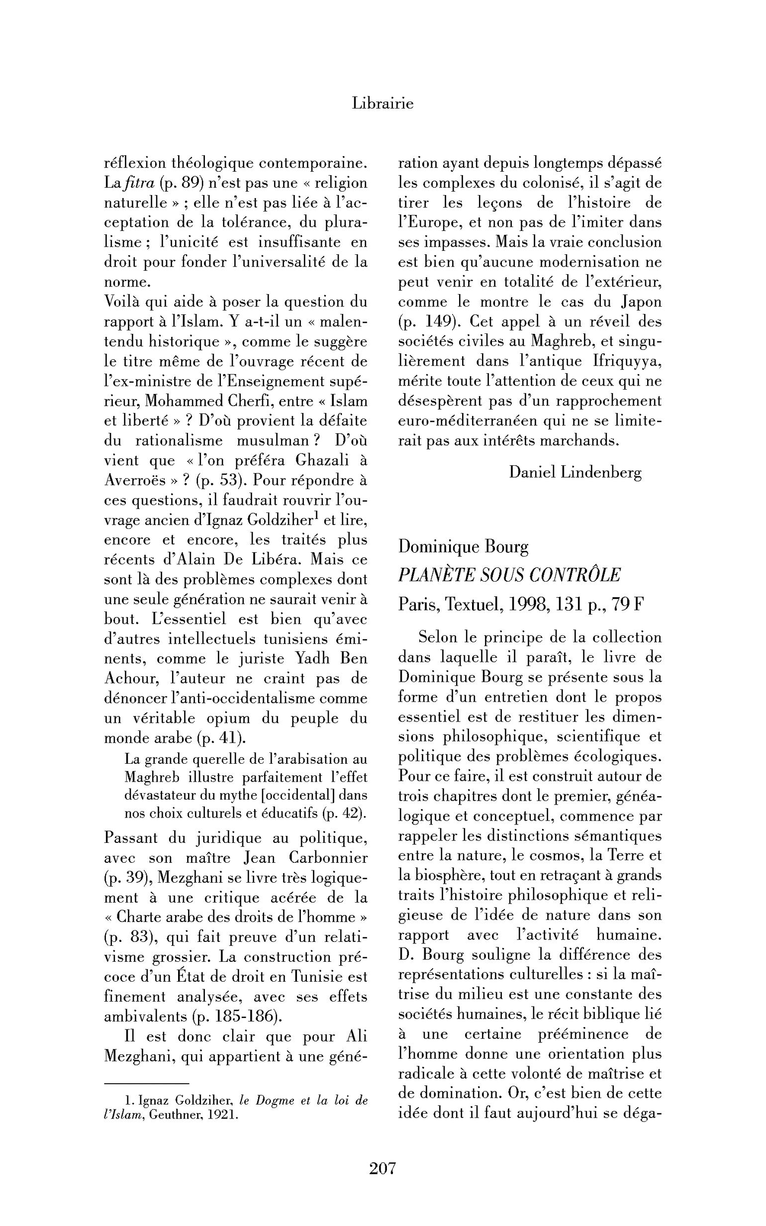 Dominique Bourg : Planète sous contrôle