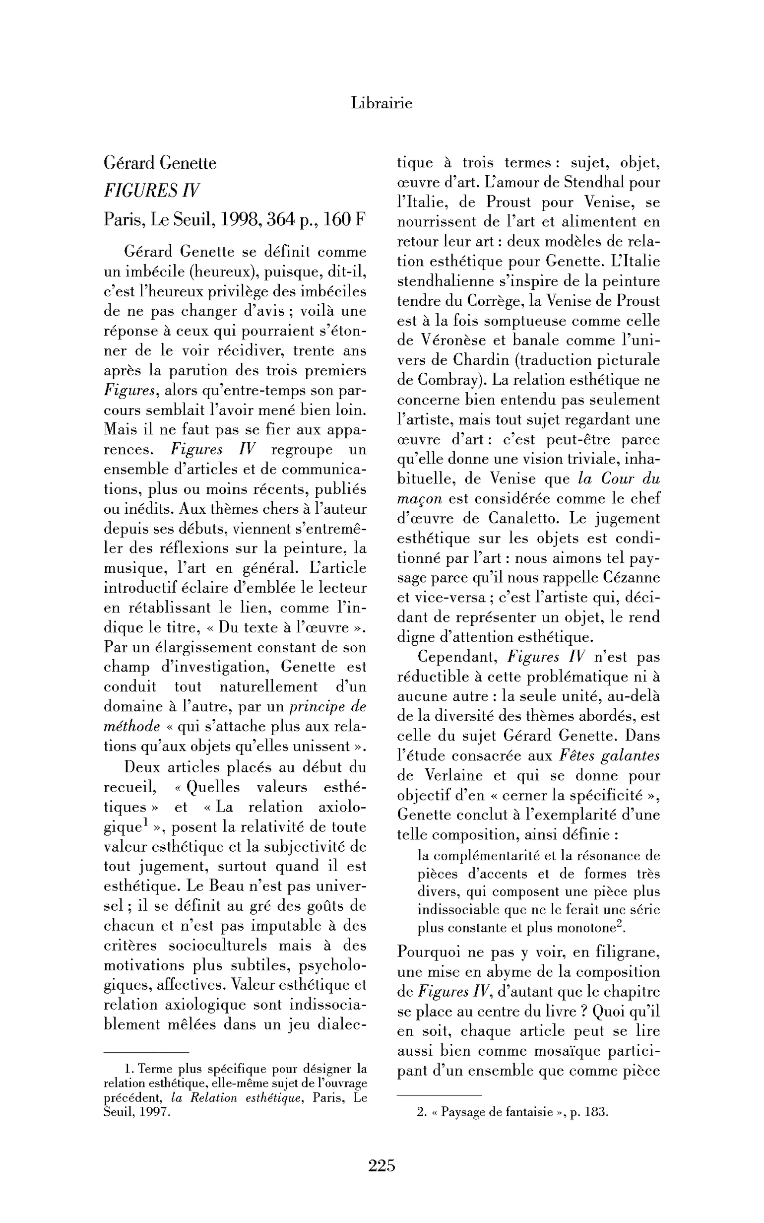 Gérard Genette : Figures IV