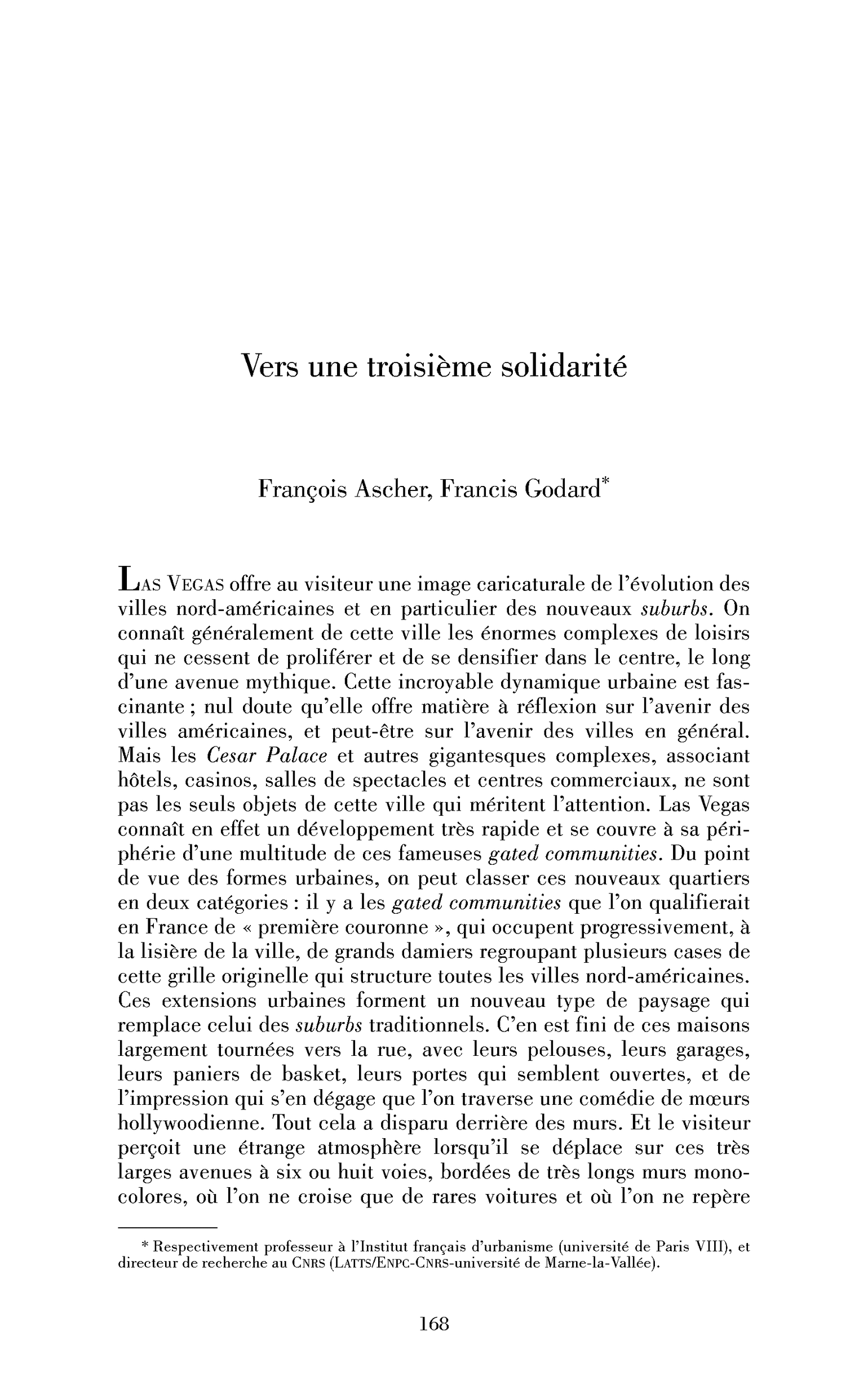 Vers une troisième solidarité