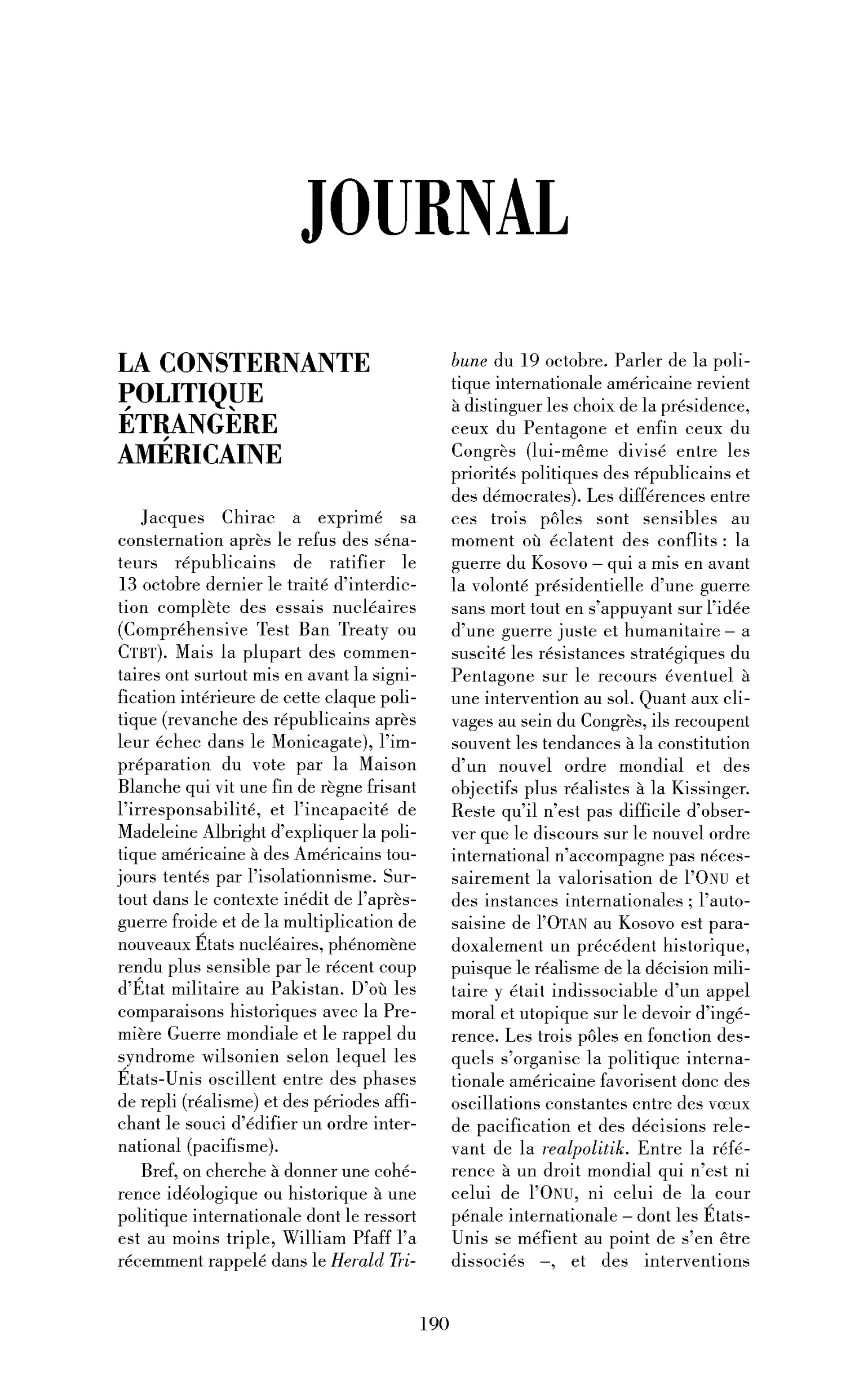 La consternante politique étrangère américaine