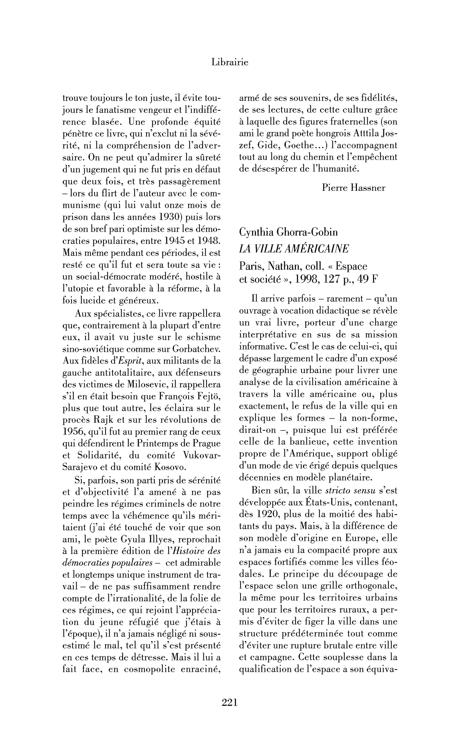 Cynthia Ghorra-Gobin : la Ville américaine