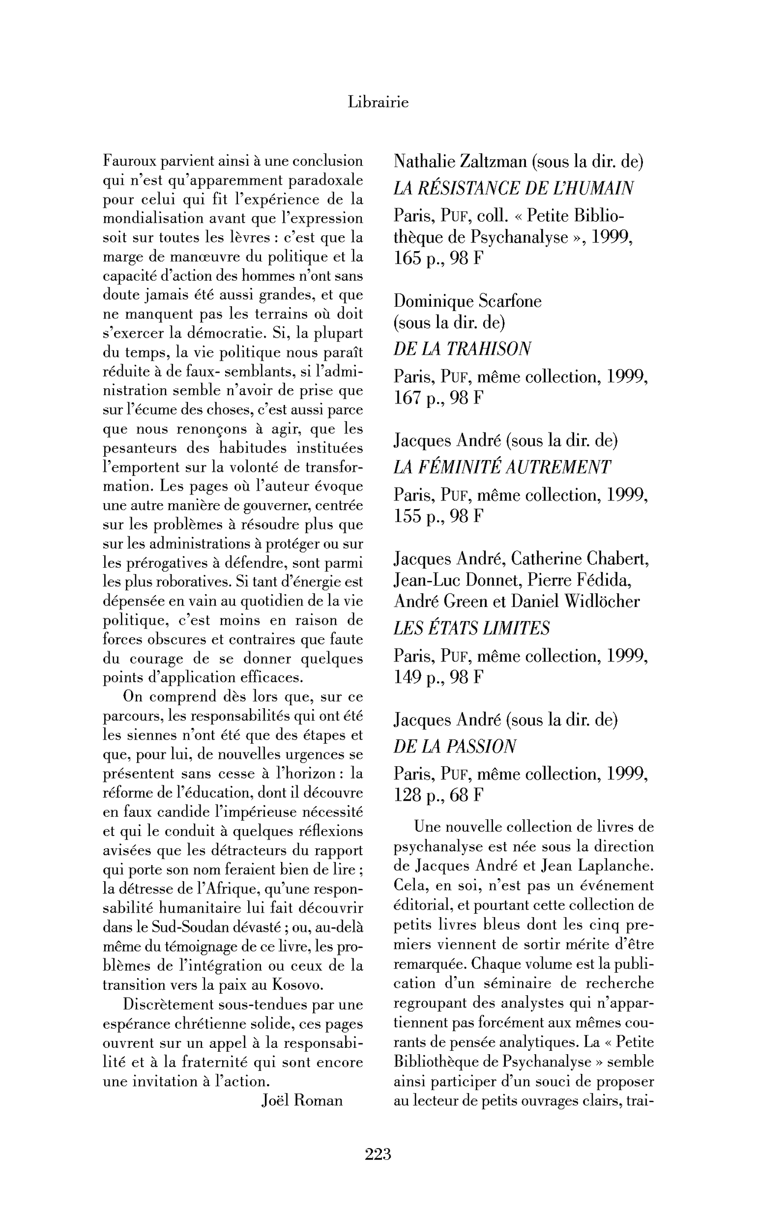 « Petite bibliothèque de psychanalyse »
