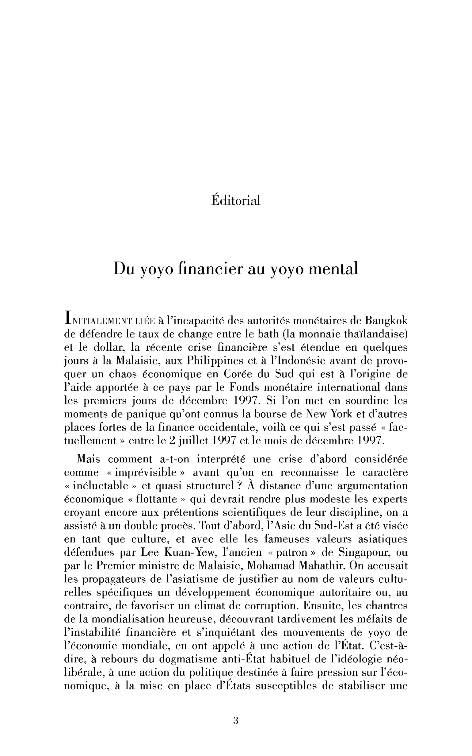 Du yoyo financier au yoyo mental