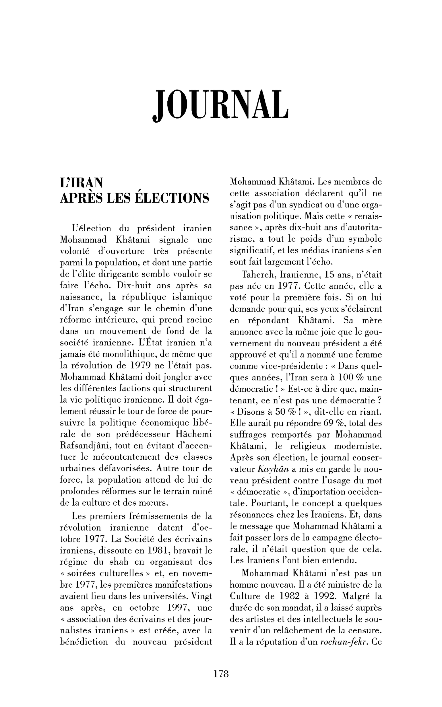 L’Iran après les élections