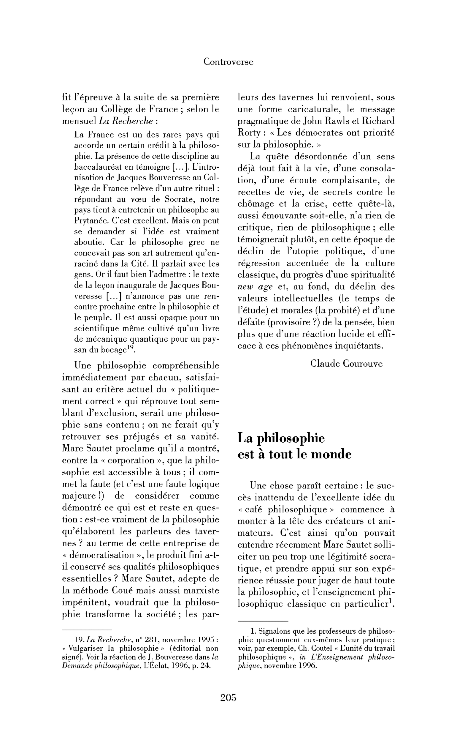 La philosophie est à tout le monde