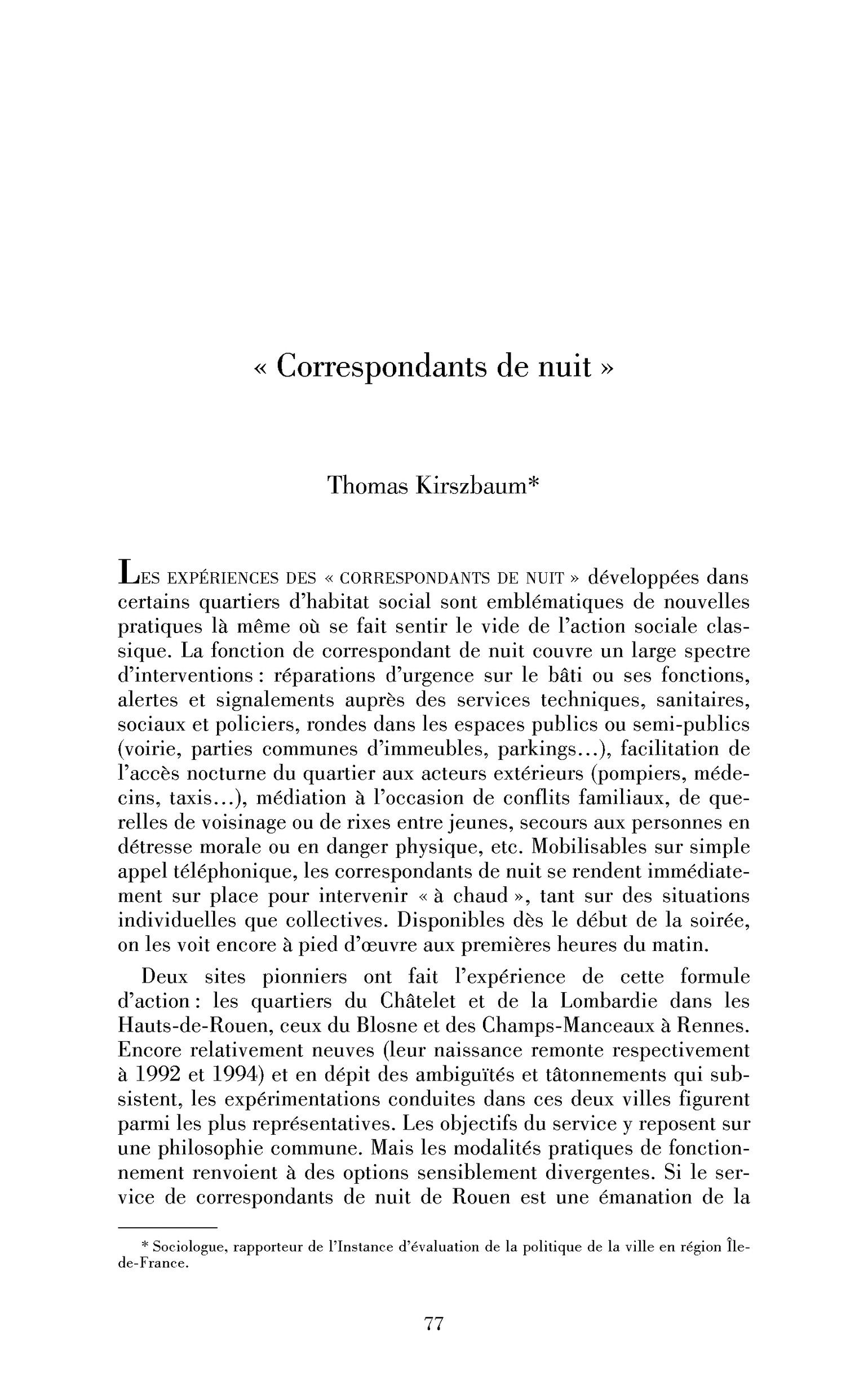 Correspondants de nuit