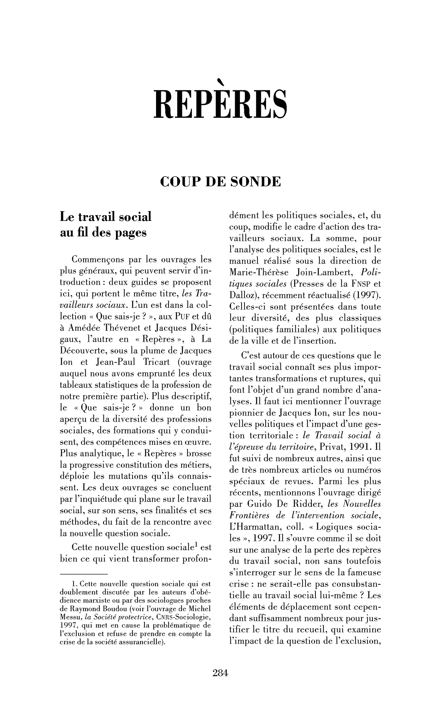 Le travail social au fil des pages