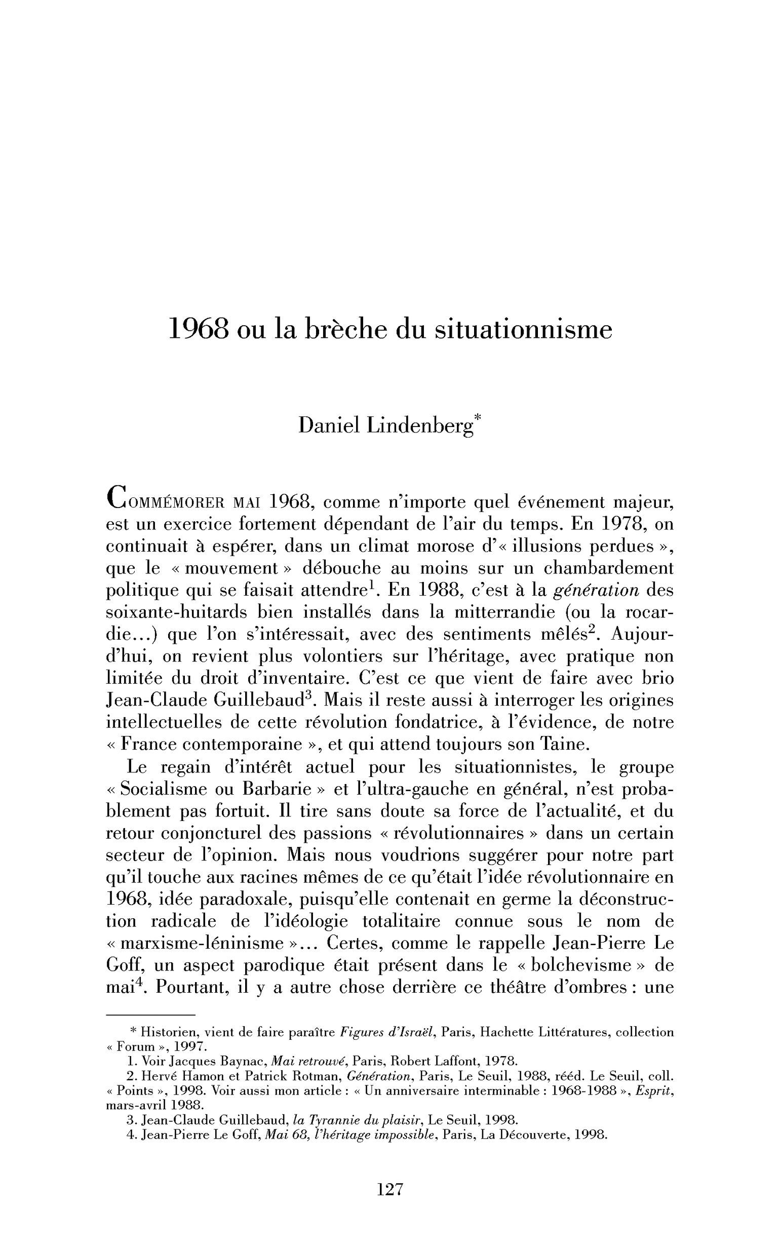 1968 ou la brèche du situationnisme