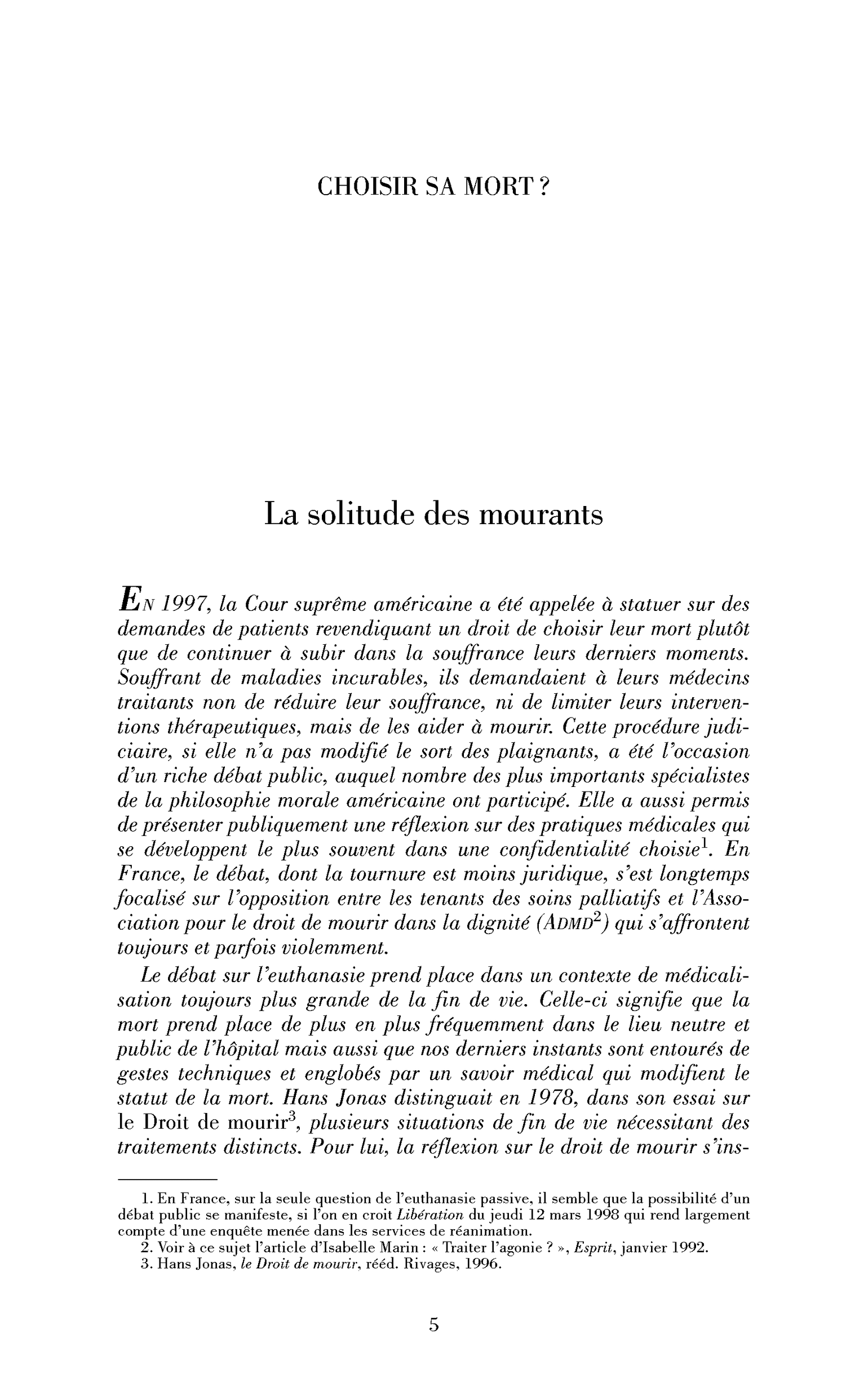 La solitude des mourants