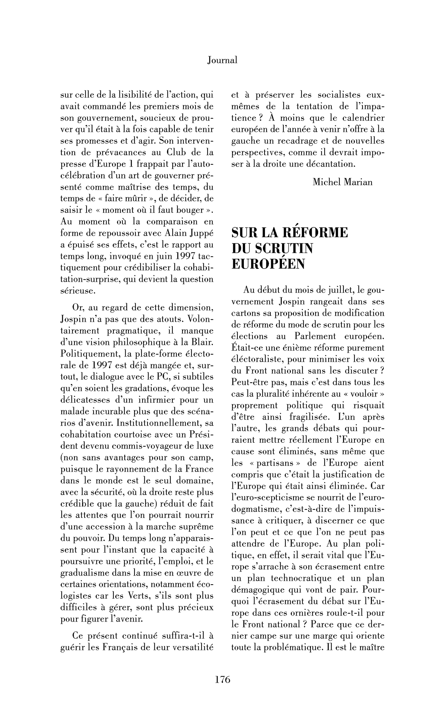 Sur la réforme du scrutin européen