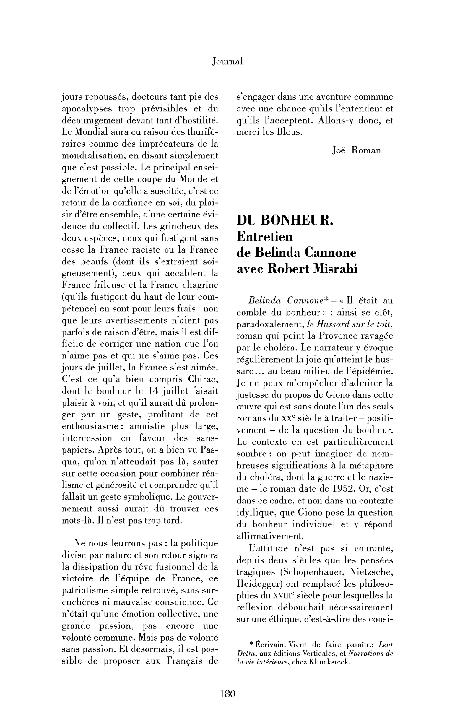 Du bonheur (Entretien)